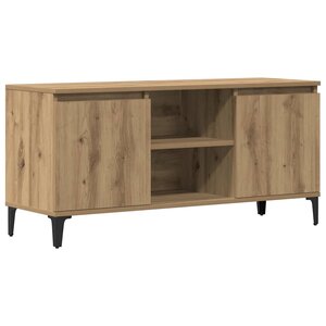 vidaXL Meuble TV chêne artisanal 102x35x50 cm bois d'ingénierie