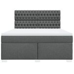 vidaXL Sommier à lattes de lit avec matelas Gris foncé 180x200cm Tissu