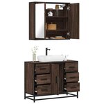 vidaXL Ensemble de meubles de salle de bain 2 Pièces Chêne marron