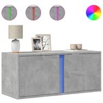 vidaXL Meuble TV mural avec lumières LED gris béton 80x31x35 cm