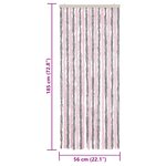 vidaXL Rideau anti-mouches gris argenté et rose 56x185 cm chenille