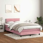 vidaXL Sommier à lattes de lit avec matelas et LED rose 120x210 cm velours