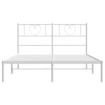 vidaXL Cadre de lit métal sans matelas et tête de lit blanc 120x190 cm