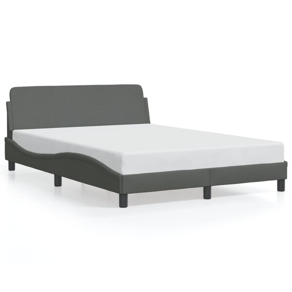 vidaXL Cadre de lit sans matelas gris foncé 140x190 cm tissu