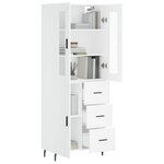 vidaXL Buffet haut Blanc 69 5x34x180 cm Bois d'ingénierie
