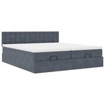 VidaXL Cadre de lit ottoman avec matelas gris foncé 180x200cm velours