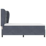 vidaXL Lit à ressorts avec matelas Gris foncé 190 x 140 cm Velours