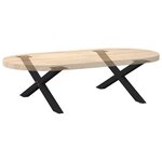 vidaXL Pieds de table basse en forme de X  2 pièces  noir  70 x (30-31) cm  acier