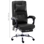 Chaise fauteuil siège de bureau informatique étude de massage similicuir noir 02_0024018