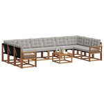 vidaXL Ensemble de canapés d'extérieur 11 pc Gris Naturel et Clair
