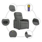 vidaXL Fauteuil inclinable de massage en tissu gris foncé