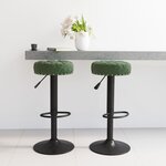Vidaxl tabourets de bar 2 pcs vert foncé velours