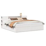 vidaXL Cadre de lit sans matelas blanc 200x200 cm bois massif de pin