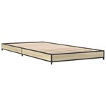vidaXL Cadre de lit chêne sonoma 90x200 cm bois d'ingénierie et métal