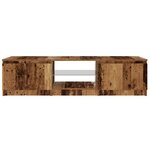 vidaXL Meuble TV avec lumières LED vieux bois bois d'ingénierie