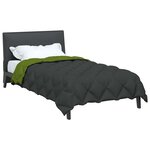 vidaXL Duvet d'hiver Vert et Anthracite 200 x 135 cm Microfibre
