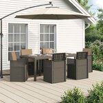 vidaXL Ensemble de salle à manger pour jardin avec coussin 7 Pièces PP