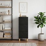 vidaXL Armoire à tiroirs Noir 33 x 34 5 x 90 cm Bois d'ingénierie