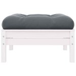 vidaXL Repose-pied de jardin avec coussin anthracite Bois de pin blanc