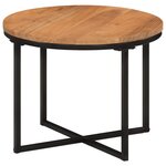 vidaXL Table basse 45x45x35 cm bois massif acacia et fer
