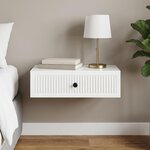 vidaXL Table d'appoint murale Blanc brillant 59 x 34 5 x 17 cm