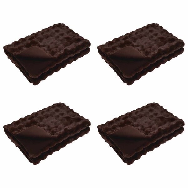 vidaXL Couverture en Fourrure de Lapin Synthétique Olite 4 Pièces Camel