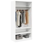 vidaXL Garde-robe Blanc 100 x 50 x 200 cm Bois d'ingénierie