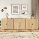 vidaXL Buffets 3 Pièces Chêne sonoma Bois d'ingénierie