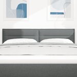 vidaXL Tête de lit LED Design Lignes Gris Foncé 80 cm Tissu