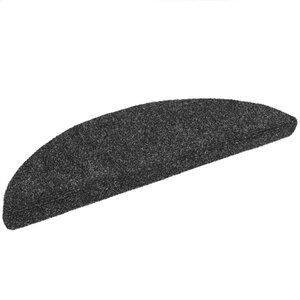 vidaXL Tapis d'escalier autocollants 15 pièces 56 x 17 x 3 cm Gris foncé Demi-rond