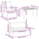 vidaXL Ensemble de canapé de jardin 4 Pièces Marron 120 x 65 5 x 79 cm