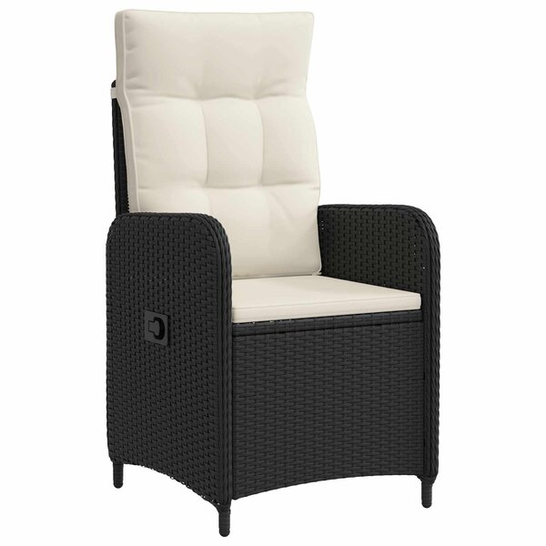 vidaXL Chaise de jardin inclinable Noir et blanc crème