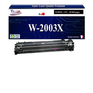 T3AZUR -Toner compatible avec W2003X / W2003A (658X/658A) pour HP Color LaserJet Enterprise M751dn - Magenta