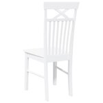 vidaXL Chaises à manger 2 Pièces blanc bois massif caoutchouc