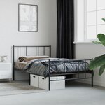 vidaXL Cadre de lit métal sans matelas avec pied de lit noir 80x200 cm