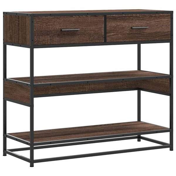 vidaXL Table console chêne marron 90x35x80 cm bois d'ingénierie