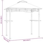 vidaXL Belvédère de barbecue 240x150x255 cm Anthracite Acier