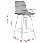 vidaXL Tabouret de bar 2 Pièces Naturel 44 x 54 x 96 cm Rattan et Acier