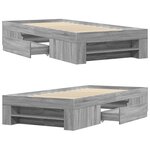 vidaXL Cadre de lit sans matelas sonoma gris 75x190 cm