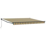 Store rétractable automatique vidaXL Vert et blanc 400x350 cm