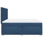 vidaXL Sommier à lattes de lit avec matelas Bleu 200x200 cm Tissu