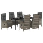 vidaXL Ensemble de salle à manger pour jardin 7 Pièces Gris polyrotin