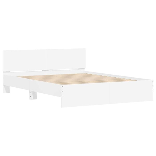 vidaXL Cadre de lit Blanc 150 x 200 cm Bois d'ingénierie