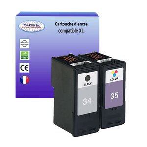 Cartouche compatible Lexmark 34 + 35 pour Lexmark X5485, X5490, X5495, X5570, X7100, X7170, X7300 - T3AZUR