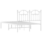 vidaXL Cadre de lit métal sans matelas et tête de lit blanc 120x200 cm