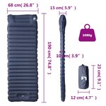 vidaXL Matelas de camping autogonflant avec oreiller 1 personne gris