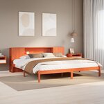 vidaXL Lit bibliothèque sans matelas cire marron 180x200 cm pin massif