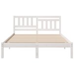 vidaXL Cadre de lit Blanc 135 x 190 cm Bois massif en pin