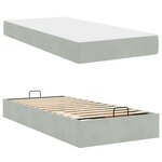vidaXL Cadre de lit avec matelas Gris clair 90 x 200 cm Velours