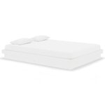 vidaXL Cadre de lit sans matelas blanc bois massif
